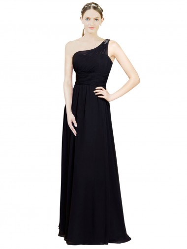 Chiffon A-Line Sleeveless Black Bridesmaid Dresses Cairns