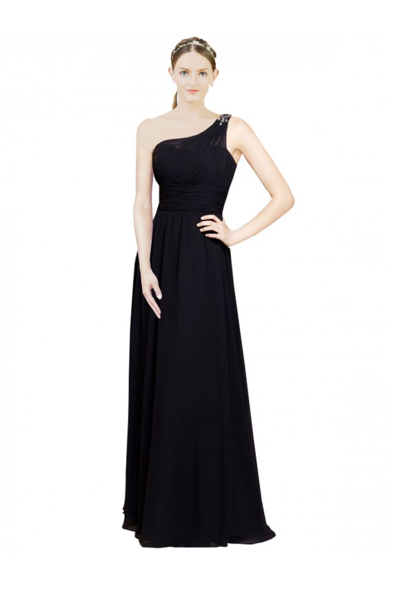 Chiffon A-Line Sleeveless Black Bridesmaid Dresses Cairns