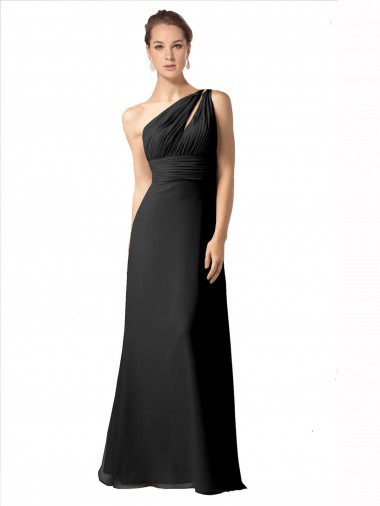 Soft Chiffon A-Line Long Sleeveless One Shoulder Bridesmaid Dresses Cairns