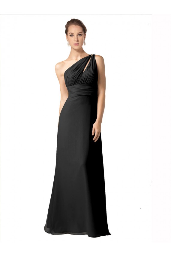 Soft Chiffon A-Line Long Sleeveless One Shoulder Bridesmaid Dresses Cairns