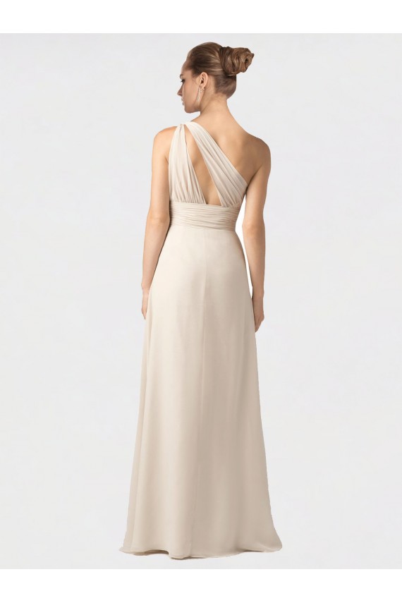 Soft Chiffon A-Line Long Sleeveless One Shoulder Bridesmaid Dresses Cairns