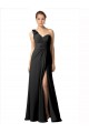 Soft Chiffon A-Line Long Sleeveless Black Bridesmaid Dresses Cairns
