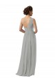 Soft Chiffon A-Line Long Sleeveless Silver Bridesmaid Gowns Cairns
