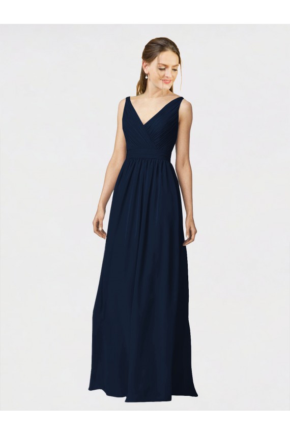 Chiffon A-Line Long Sleeveless Bridesmaid Dresses / Formal Dresses Cairns