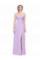 Soft Chiffon A-Line Long Sleeveless High Side Slit Bridesmaid Dresses Cairns