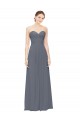 Soft Chiffon A-Line Long Sleeveless Slate Grey Bridesmaid Gowns Cairns