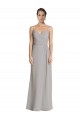Soft Chiffon Sheath Long Sleeveless Silver Bridesmaid Dress Cairns