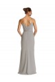 Soft Chiffon Sheath Long Sleeveless Silver Bridesmaid Dress Cairns