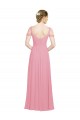 Soft Chiffon A-Line Long Sleeveless Skin Pink Bridesmaid Gowns Cairns