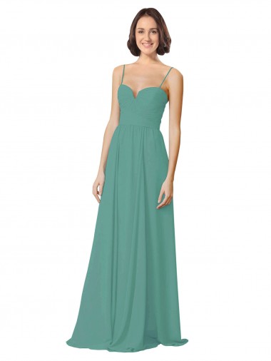 Soft Chiffon A-Line Long Sleeveless Icelandic Silver Bridesmaid Gowns Cairns