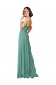 Soft Chiffon A-Line Long Sleeveless Icelandic Silver Bridesmaid Gowns Cairns