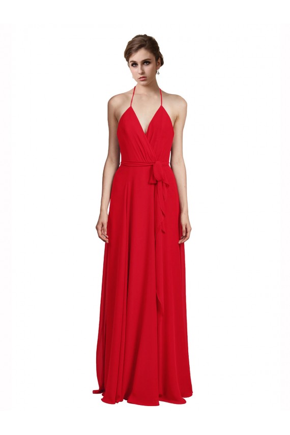 Chiffon Long Sleeveless Bridesmaid Dress Cairns