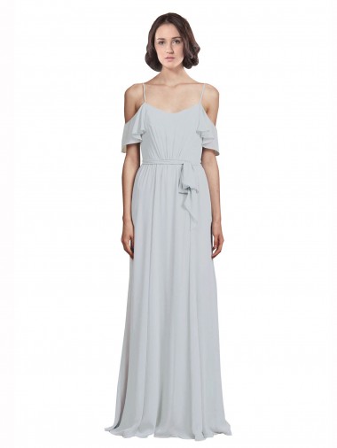 Soft Chiffon A-Line Long Sleeveless Frost Formal Dress / Bridesmaid Dress Cairns