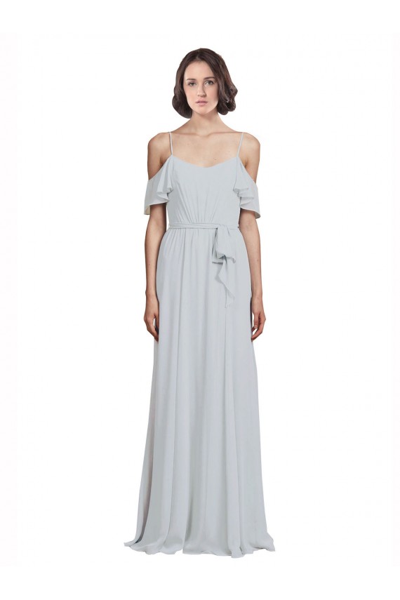 Soft Chiffon A-Line Long Sleeveless Frost Formal Dress / Bridesmaid Dress Cairns