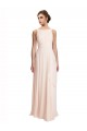 Chiffon A-Line Long Sleeveless V-Back Cream Pink Bridesmaid Dresses Cairns