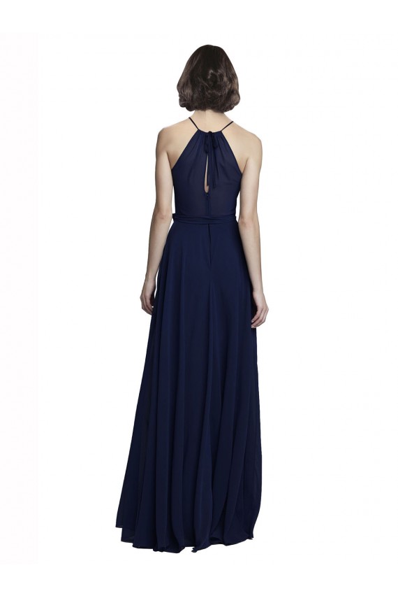 Chiffon A-Line Long Sleeveless Dark Navy Bridesmaid Dress / Evening Gowns Cairns