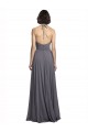 Soft Chiffon A-Line Long Sleeveless Slate Grey Bridesmaid Dress Cairns
