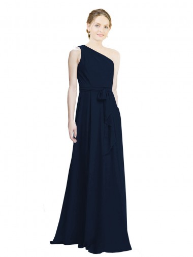Chiffon A-Line Long Sleeveless Dark Navy Bridesmaid Dress / Evening Dress Cairns