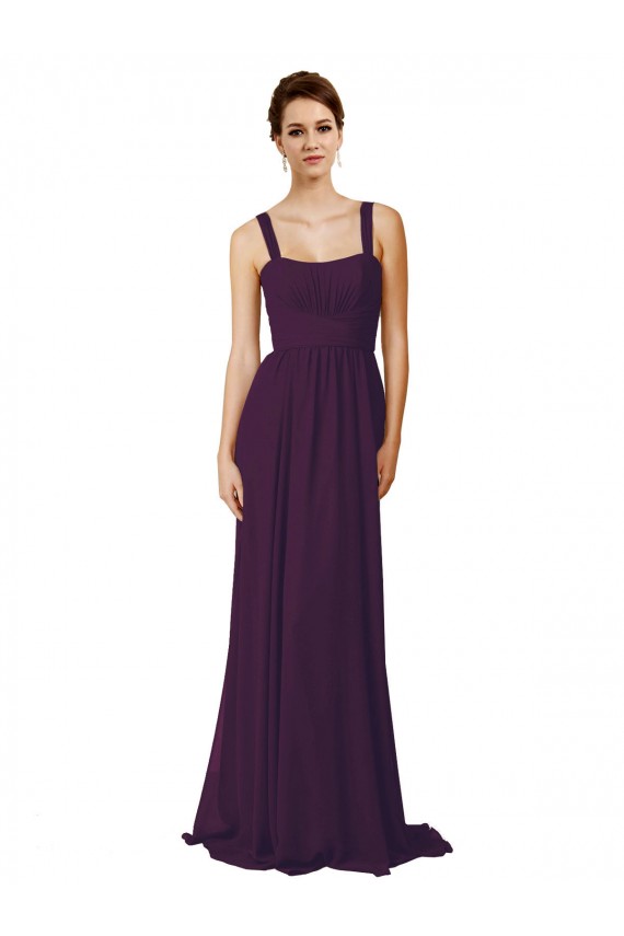 Soft Chiffon A-Line Sweep Train Sleeveless Bridesmaid Dress Cairns
