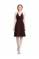 Soft Chiffon A-Line Knee Length Sleeveless Burgundy Gold Cocktail Dresses Cairns