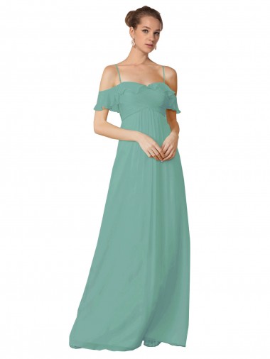 Soft Chiffon A-Line Flutter Sleeves Seaside Bridesmaid Dress Cairns