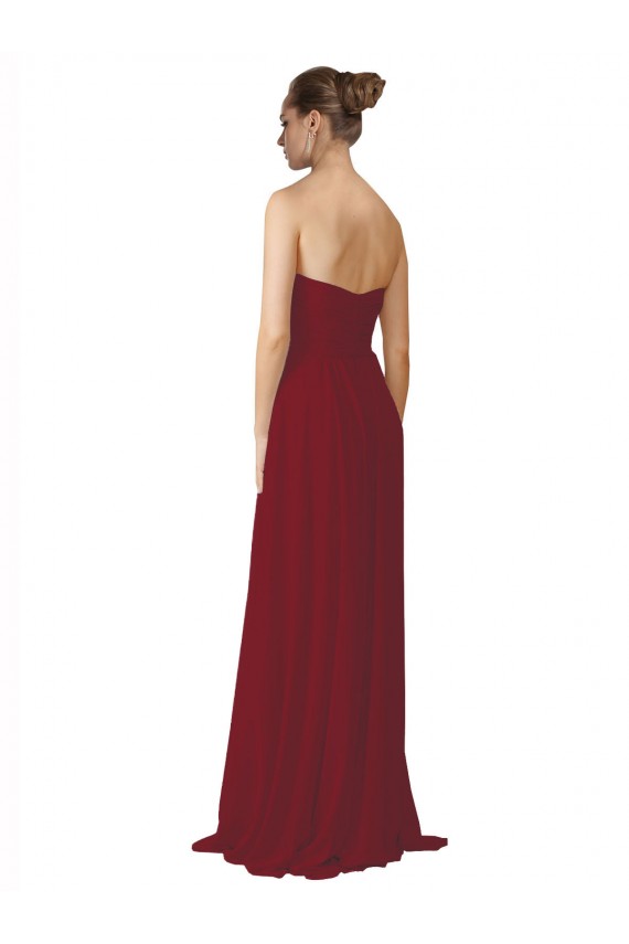 Soft Chiffon A-Line Sleeveless Burgundy Bridesmaid Dresses Cairns