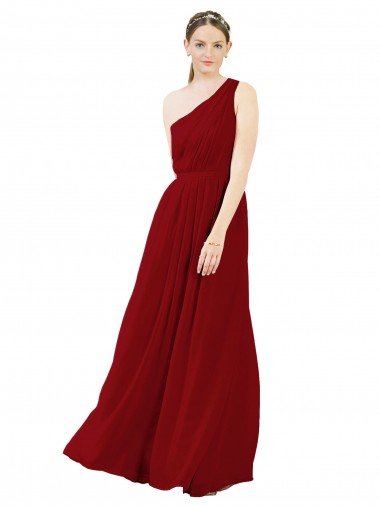 Chiffon A-Line Long Sleeveless Burgundy Bridesmaid Dresses Cairns