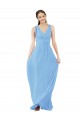 Soft Chiffon A-Line Long Sleeveless Periwinkle Bridesmaid Gowns Cairns