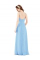Soft Chiffon Sheath Long Sleeveless Low Back Bridesmaid Dress Cairns