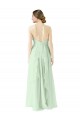 Soft Chiffon A-Line Long Sleeveless Sage Bridesmaid Dress Cairns