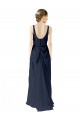 Soft Chiffon A-Line Long Sleeveless Dark Navy Open Back Bridesmaid Dress Cairns