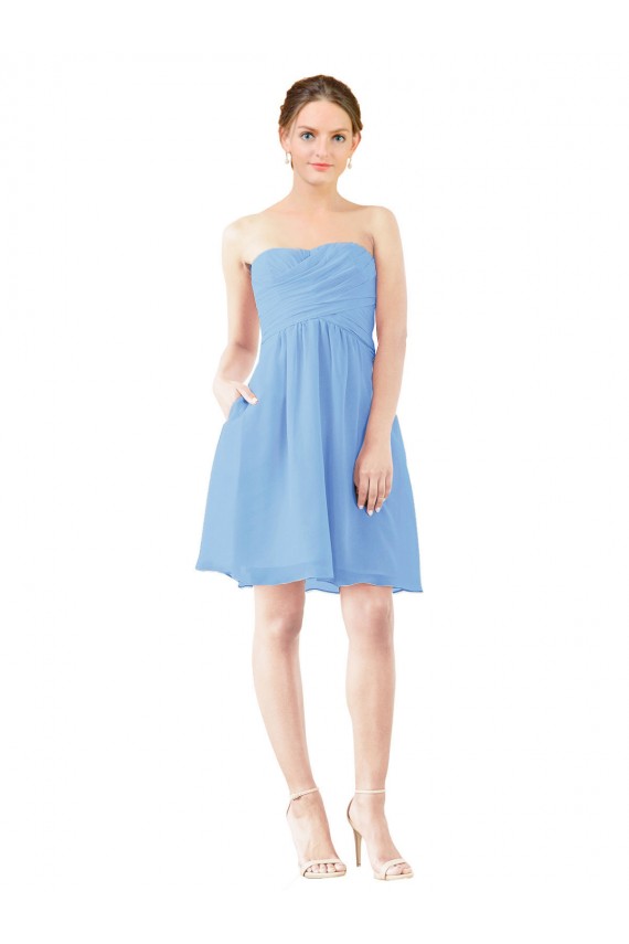 Soft Chiffon A-Line Knee Length Sleeveless Open Back Bridesmaid Dress Cairns