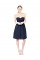 Soft Chiffon A-Line Knee Length Sleeveless Open Back Dark Navy Cocktail Dresses Cairns
