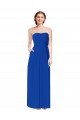 Soft Chiffon Sheath Long Sleeveless Open Back Royal Blue Bridesmaid Dresses Cairns