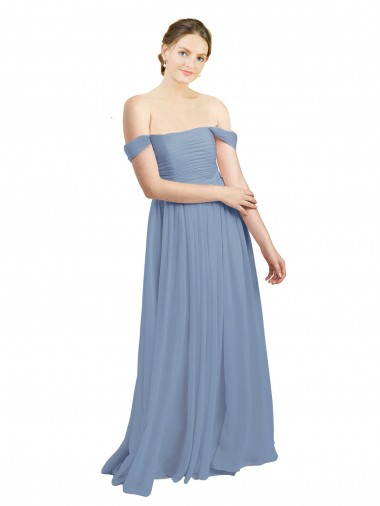 Soft Chiffon A-Line Sleeveless Dusty Blue Formal Dress / Bridesmaid Dress Cairns