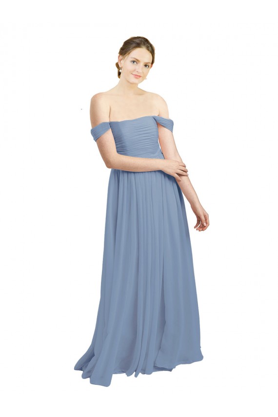 Soft Chiffon A-Line Sleeveless Dusty Blue Formal Dress / Bridesmaid Dress Cairns