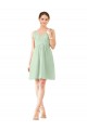 Soft Chiffon A-Line Knee Length Sleeveless Sage Bridesmaid Dress Cairns