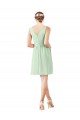 Soft Chiffon A-Line Knee Length Sleeveless Sage Bridesmaid Dress Cairns