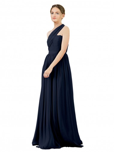 Chiffon A-Line Sleeveless Dark Navy Bridal Party Dress / Evening Dress Cairns