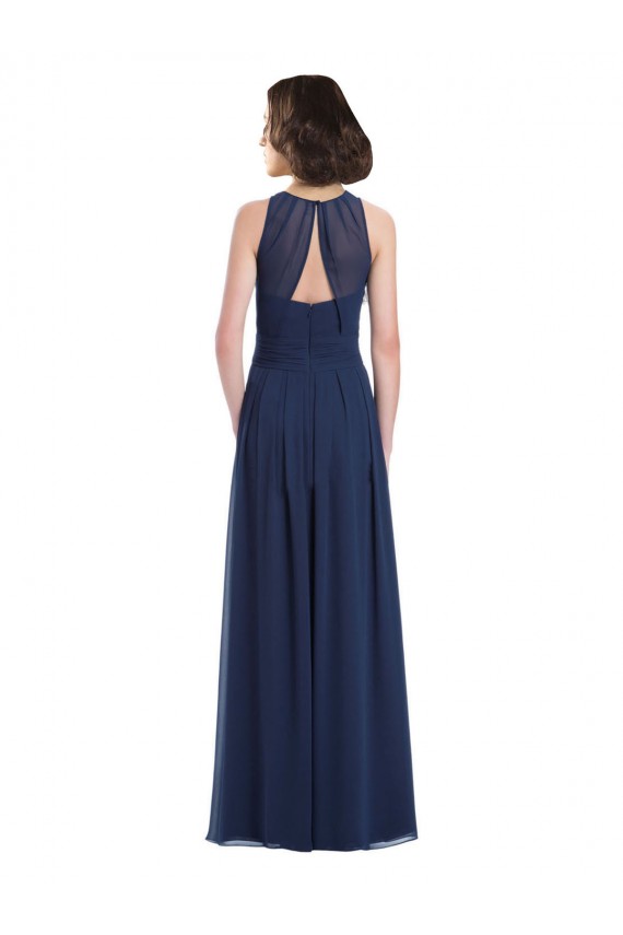 Chiffon A-Line Long Floor Length Sleeveless Keyhole Back Bridesmaid Dress Cairns