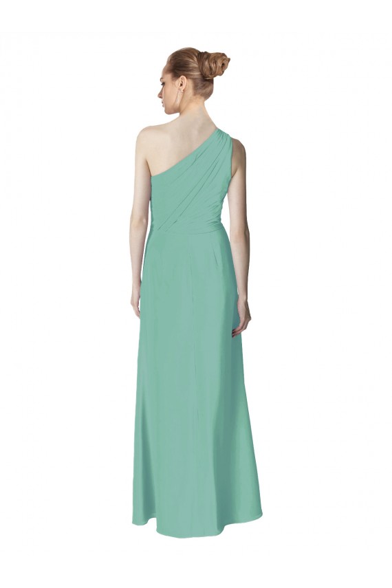 Soft Chiffon A-Line Long Sleeveless Jade Bridesmaid Dress Cairns