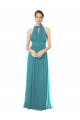 Soft Chiffon A-Line Long Sleeveless Hunter Keyhole Back Bridesmaid Dress Cairns