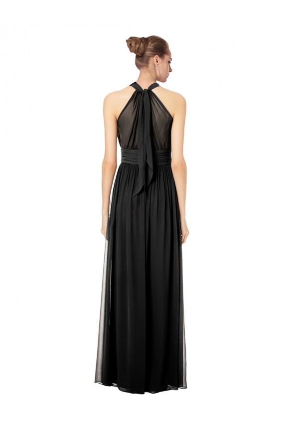 Soft Chiffon A-Line Long Sleeveless Hunter Keyhole Back Bridesmaid Dress Cairns