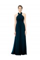 Soft Chiffon Long Sleeveless Halter Neck Open Back Bridesmaid Dresses Cairns