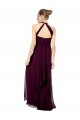 Soft Chiffon Long Sleeveless Halter Neck Open Back Bridesmaid Dresses Cairns