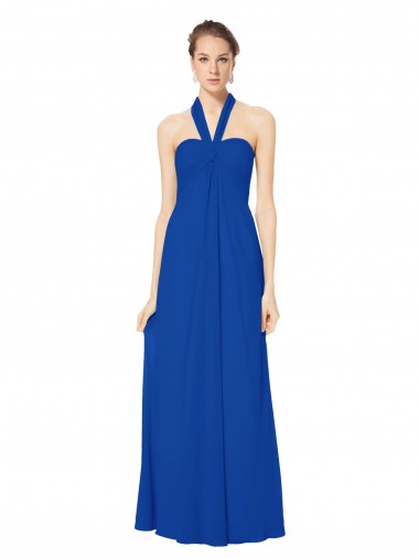 Chiffon A-Line Long Floor Length Sleeveless Open Back Bridesmaid Dress Cairns