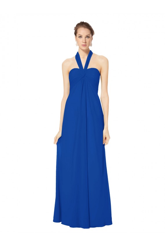 Chiffon A-Line Long Floor Length Sleeveless Open Back Bridesmaid Dress Cairns