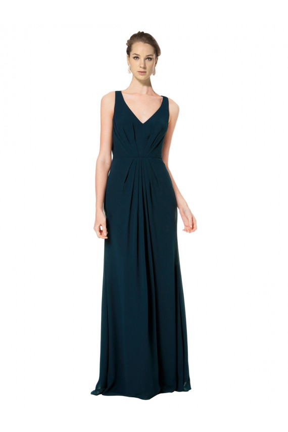 Soft Chiffon A-Line Long Sleeveless Midnight Green Bridesmaid Dress Cairns
