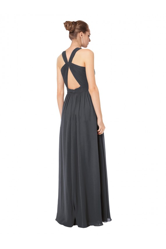 Soft Chiffon A-Line Long Sleeveless Keyhole Back Bridesmaid Dress Cairns