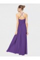 Soft Chiffon Long Sleeveless Criss Cross Back Bridesmaid Dress Cairns